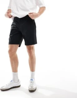 Abercrombie & Fitch 7inch Athletic Fit Performance Chino Short In Black For Men