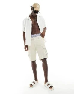 Abercrombie & Fitch Dobby Stripe Short Sleeve Shirt Relaxed Fit In White For Men -Abercrombie and Fitch Fashion Shop 206243726 3