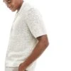 Abercrombie & Fitch Crochet Knit Short Sleeve Polo Shirt In Cream For Men -Abercrombie and Fitch Fashion Shop 206244035 1 cream