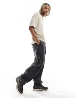 Abercrombie & Fitch Baggy Carpenter Jeans In Black For Men