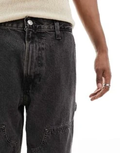 Abercrombie & Fitch Baggy Carpenter Jeans In Black For Men -Abercrombie and Fitch Fashion Shop 206244049 4