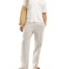 Abercrombie & Fitch Pull On Linen Blend Pleated Loose Fit Trousers In Beige For Men