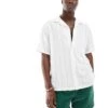 Abercrombie & Fitch Short Sleeve Seersucker Stripe Shirt Relaxed Fit In White For Men -Abercrombie and Fitch Fashion Shop 206654601 1 white