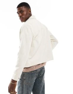 Abercrombie & Fitch Lightweight Linen Zip Front Harrington Jacket In Beige For Men -Abercrombie and Fitch Fashion Shop 206654623 3