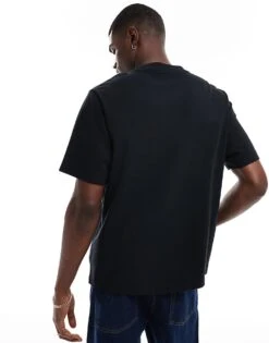 Abercrombie & Fitch Small Scale Polished Logo Oversized Heavyweight T-shirt In Black For Men -Abercrombie and Fitch Fashion Shop 206654760 3