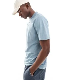 Abercrombie & Fitch Cooling Pique T-shirt In Light Blue For Men -Abercrombie and Fitch Fashion Shop 206654808 1 lightblue 1