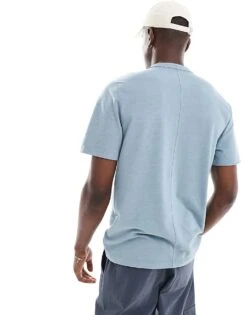 Abercrombie & Fitch Cooling Pique T-shirt In Light Blue For Men -Abercrombie and Fitch Fashion Shop 206654808 2