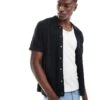 Abercrombie & Fitch Buttonthrough Crochet Knit Polo In Black For Men -Abercrombie and Fitch Fashion Shop 206654905 1 black