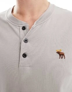 Abercrombie & Fitch 5 Pack Lifelike Icon Logo Henley T-shirt In Black/greys/taupe/white For Men Multi -Abercrombie and Fitch Fashion Shop 206654975 4