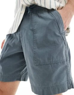 Abercrombie & Fitch 8inch Supply Pocket Court Shorts In Blue Grey For Men -Abercrombie and Fitch Fashion Shop 206655134 5