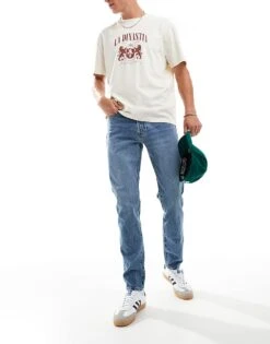 Abercrombie & Fitch 90s Slim Fit Jeans In Mid Wash For Men