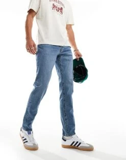 Abercrombie & Fitch 90s Slim Fit Jeans In Mid Wash For Men -Abercrombie and Fitch Fashion Shop 206655199 4