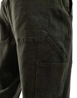 Abercrombie & Fitch Workwear Athletic Loose Fit Garment Dyed Trousers In Dark Green For Men -Abercrombie and Fitch Fashion Shop 206655369 4