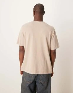 Abercrombie & Fitch Vintage Logo Oversized Fit T-shirt With Back Print In Grey Acid Wash For Men Flint Gray Acid Wash -Abercrombie and Fitch Fashion Shop 206655442 3