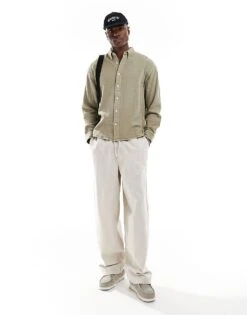 Abercrombie & Fitch Breezy Oversized Shirt In Mid Green For Men -Abercrombie and Fitch Fashion Shop 206655633 3