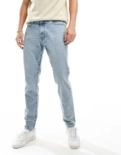 Abercrombie & Fitch Althletic Slim Jeans In Light Wash Blue For Men