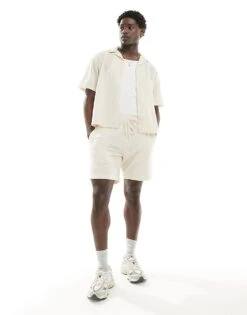 Abercrombie & Fitch Relaxed Fit Set In Cream Co-ord