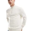 Abercrombie & Fitch Icon Logo Merino Knit Half Zip Jumper In Cream For Men -Abercrombie and Fitch Fashion Shop 206937852 1 cream