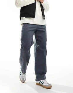 Abercrombie & Fitch Baggy Workwear Trousers In Blue For Men -Abercrombie and Fitch Fashion Shop 206937942 2