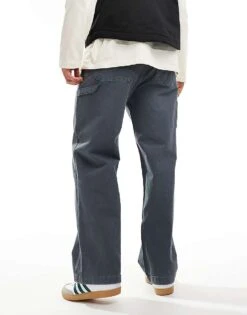 Abercrombie & Fitch Baggy Workwear Trousers In Blue For Men -Abercrombie and Fitch Fashion Shop 206937942 3