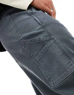 Abercrombie & Fitch Baggy Workwear Trousers In Blue For Men -Abercrombie and Fitch Fashion Shop 206937942 5