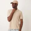 Abercrombie & Fitch Knitted Polo In Cream Tonal Stripe For Men -Abercrombie and Fitch Fashion Shop 206938015 1 creamtonalstripe
