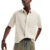 Abercrombie & Fitch Short Sleeve Linen Shirt In Beige For Men Tan -Abercrombie and Fitch Fashion Shop 206938107 1 tan