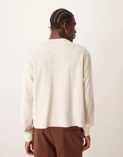 Abercrombie & Fitch Waffle Crop Long Sleeve T-shirt In Beige For Men -Abercrombie and Fitch Fashion Shop 206938117 3