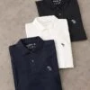 Abercrombie & Fitch 3 Pack Polos In White, Blue And Black For Men White Blue Black -Abercrombie and Fitch Fashion Shop 206938219 1 whiteblueblack
