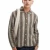 Abercrombie & Fitch Cropped Stripe Knit Shirt In Grey For Men -Abercrombie and Fitch Fashion Shop 206938271 1 grey