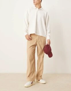 Abercrombie & Fitch Baggy Linen Trouser In Beige For Men Natural -Abercrombie and Fitch Fashion Shop 206938278 1 natural 1