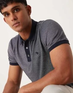 Abercrombie & Fitch Chic Icon Logo Texture Polo In Navy For Men -Abercrombie and Fitch Fashion Shop 206938493 3