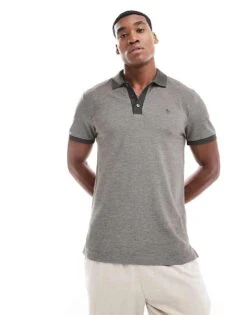 Abercrombie & Fitch Chic Icon Logo Texture Polo In Charcoal For Men -Abercrombie and Fitch Fashion Shop 206938528 1 charcoal 1