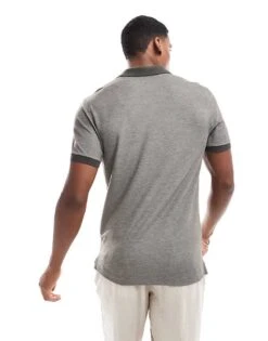 Abercrombie & Fitch Chic Icon Logo Texture Polo In Charcoal For Men -Abercrombie and Fitch Fashion Shop 206938528 4