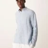 Abercrombie & Fitch Long Sleeve Striped Linen Shirt In Blue And White For Men Blue Stripe -Abercrombie and Fitch Fashion Shop 206938536 1 bluestripe