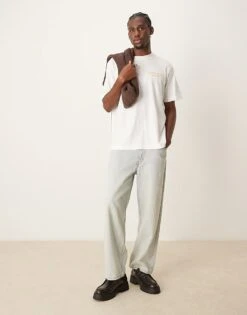 Abercrombie & Fitch City Scenic Back Logo Vintage Oversized T-shirt In White For Men -Abercrombie and Fitch Fashion Shop 206938654 4