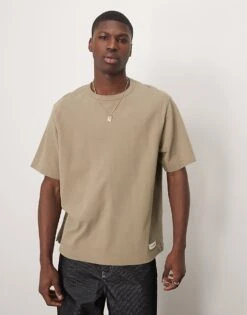 Abercrombie & Fitch Premium Jocktag Logo Heavyweight T-shirt In Green For Men -Abercrombie and Fitch Fashion Shop 206938702 1 green 1