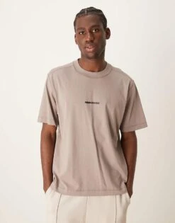 Abercrombie & Fitch Centre And Back Logo Print Vintage Oversized Fit T-shirt In Brown For Men -Abercrombie and Fitch Fashion Shop 206938710 3