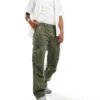 Abercrombie & Fitch Baggy Reissue Twill Cargo Trousers In Olive Green For Men -Abercrombie and Fitch Fashion Shop 206939224 1 olivegreen