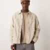 Abercrombie & Fitch Cord Shirt Jacket In Light Grey For Men
