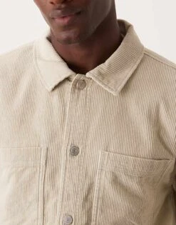 Abercrombie & Fitch Cord Shirt Jacket In Light Grey For Men -Abercrombie and Fitch Fashion Shop 206939485 2