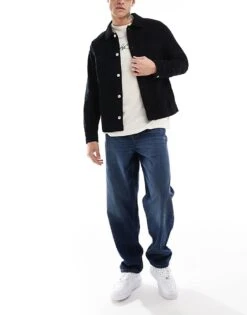 Abercrombie & Fitch Cord Shirt Jacket In Black For Men