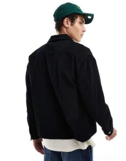 Abercrombie & Fitch Cord Shirt Jacket In Black For Men -Abercrombie and Fitch Fashion Shop 206939536 3