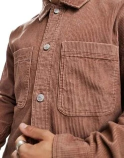 Abercrombie & Fitch Cord Shirt Jacket In Rust For Men -Abercrombie and Fitch Fashion Shop 206939718 3