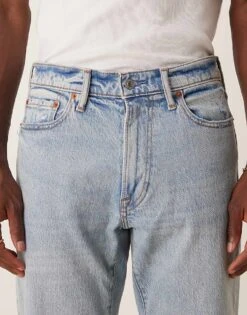 Abercrombie & Fitch 90s Straight Slight Distress Vintage Wash Jeans In Light Wash For Men -Abercrombie and Fitch Fashion Shop 206939881 5