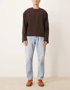 Abercrombie & Fitch Loose Slight Distress Vintage Wash Jeans In Mid Wash For Men -Abercrombie and Fitch Fashion Shop 206940049 1 midwash 1