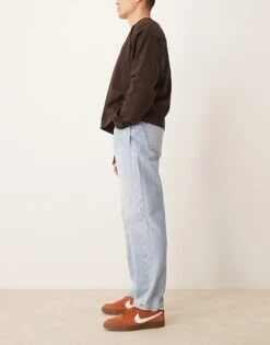 Abercrombie & Fitch Loose Slight Distress Vintage Wash Jeans In Mid Wash For Men -Abercrombie and Fitch Fashion Shop 206940049 3