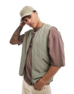 Abercrombie & Fitch Quilted Utility Vest In Light Green For Men -Abercrombie and Fitch Fashion Shop 206940224 1 lightgreen 1