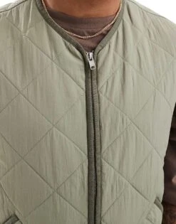 Abercrombie & Fitch Quilted Utility Vest In Light Green For Men -Abercrombie and Fitch Fashion Shop 206940224 3