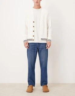 Abercrombie & Fitch Loose Vintage Wash Jeans In Dark Wash For Men -Abercrombie and Fitch Fashion Shop 206940260 1 darkwash 1